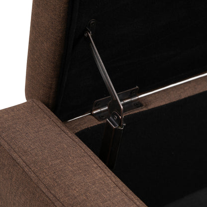 Tufted Storage Ottoman Bench, Brown