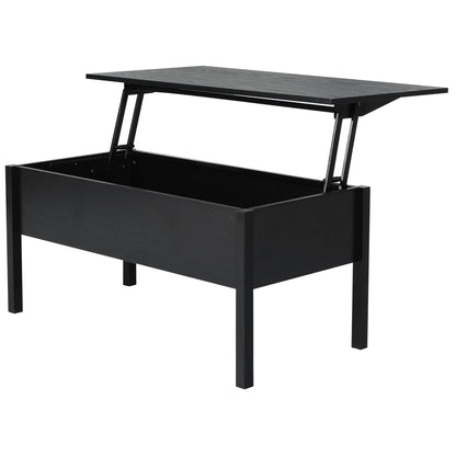 39" Lift Top Coffee Table with Hidden Storage, Black