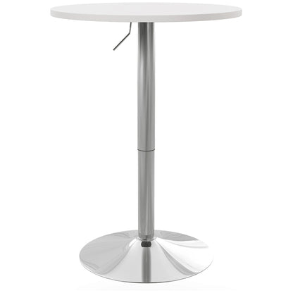 Adjustable Height Bar Table with 360° Swivel Top for 2 People, White