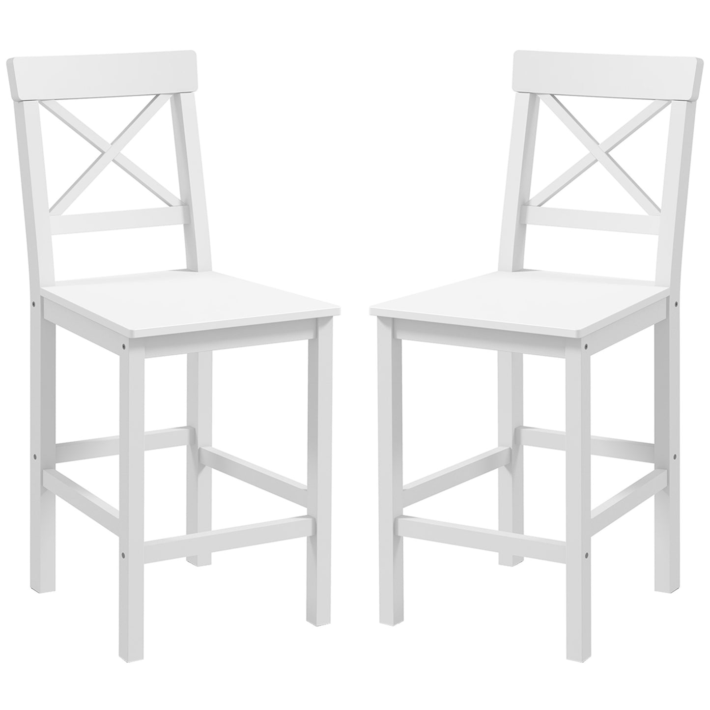 Modern Dining Chairs with Curved Back and Metal Legs, White (Set of 2)