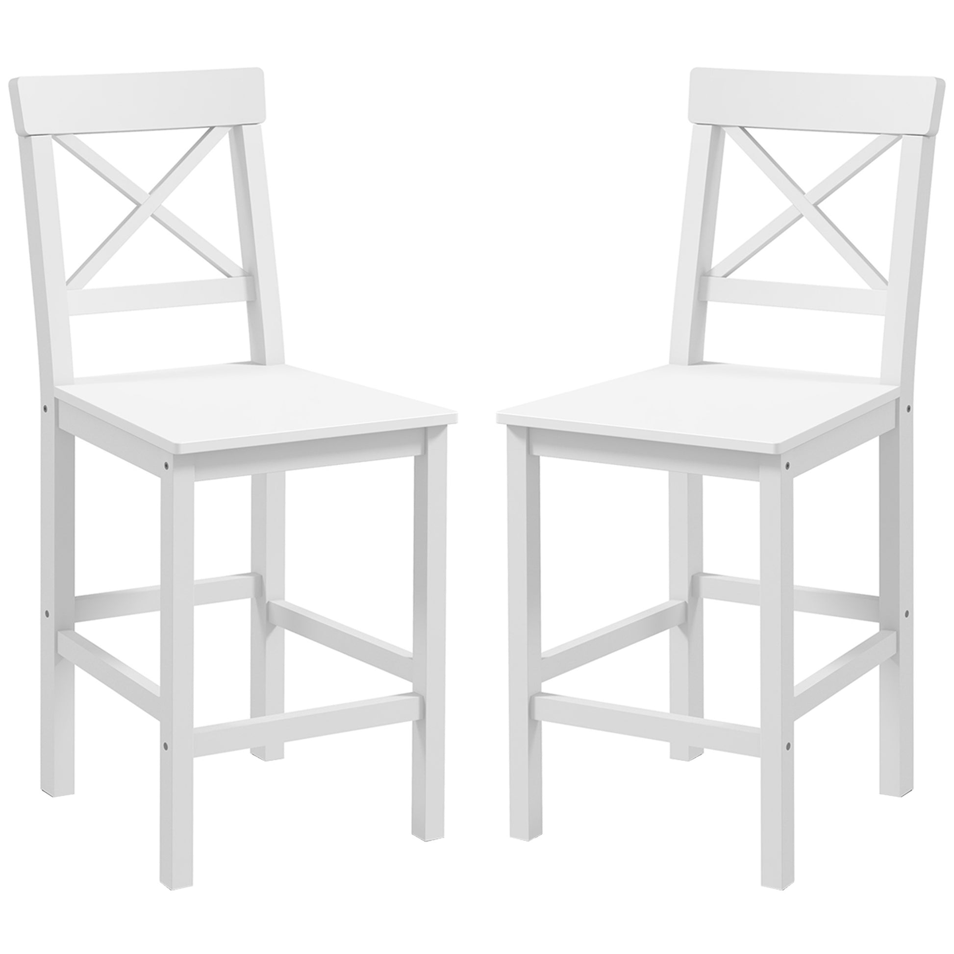 Modern Dining Chairs with Curved Back and Metal Legs, White (Set of 2)