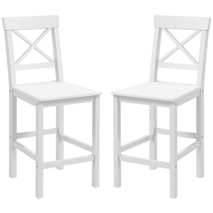 Modern Dining Chairs with Curved Back and Metal Legs, White (Set of 2)