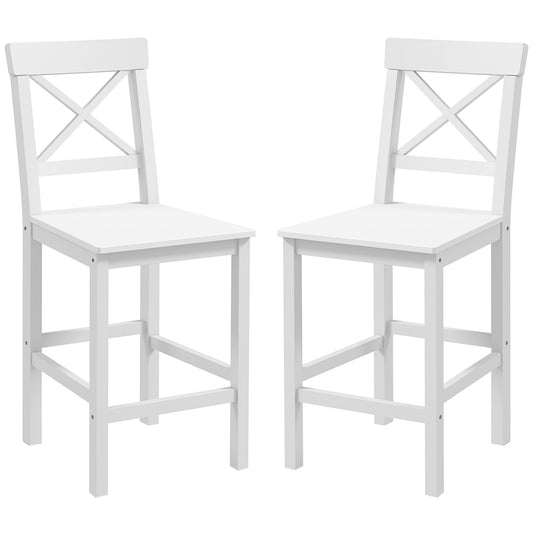 Modern Dining Chairs with Curved Back and Metal Legs, White (Set of 2)