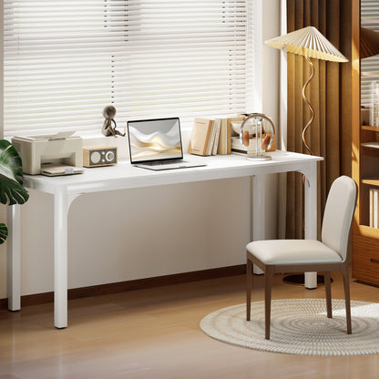 Homcom 71" Computer Desk, Desktop Desk With Metal Legs, White