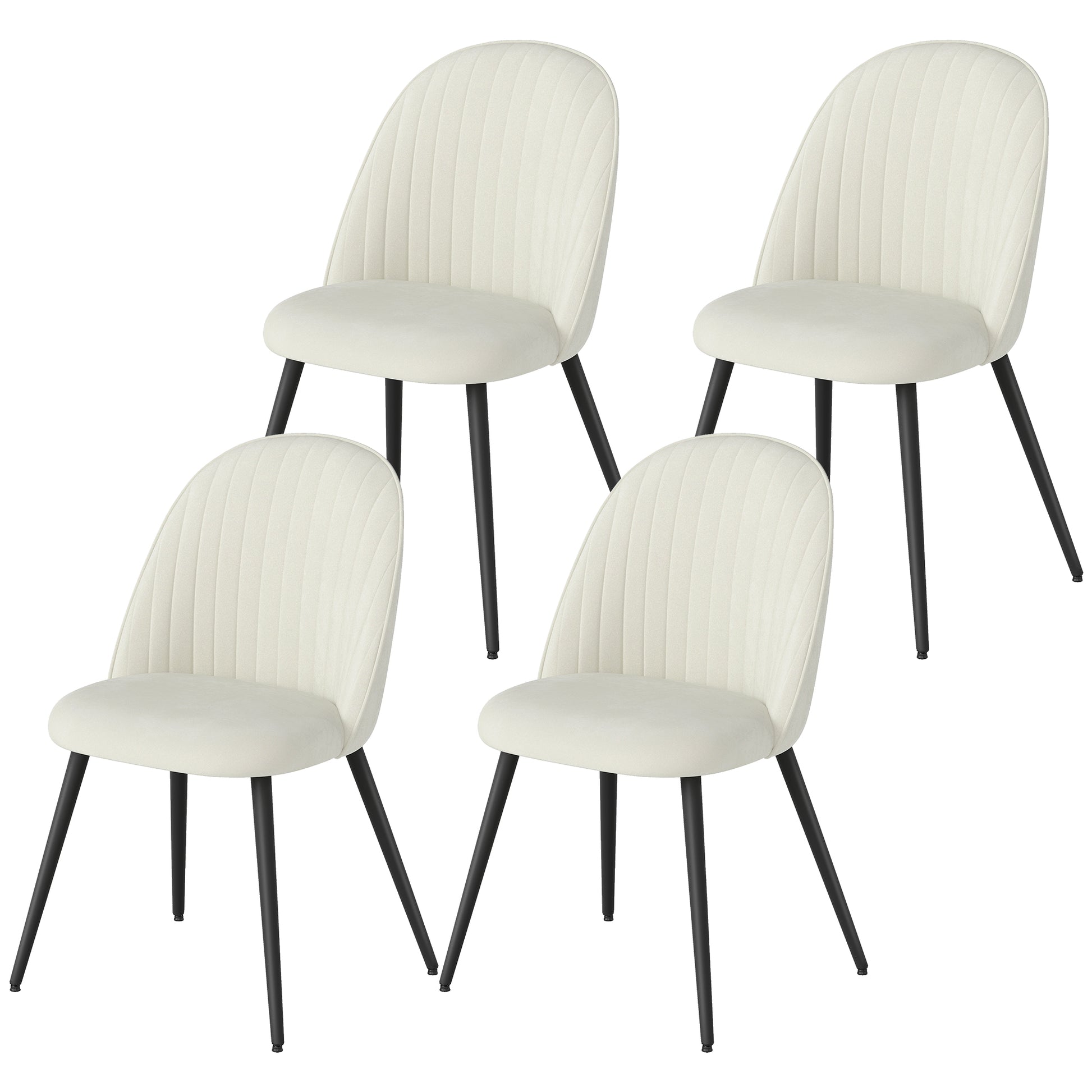 Swivel Bar Stools with Upholstered Seats, Cream White (Set of 2)