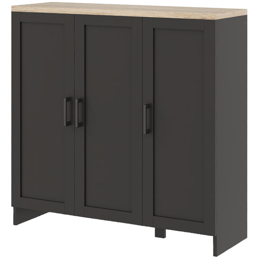 Modern Sideboard Cabinet with Adjustable Shelves, Black