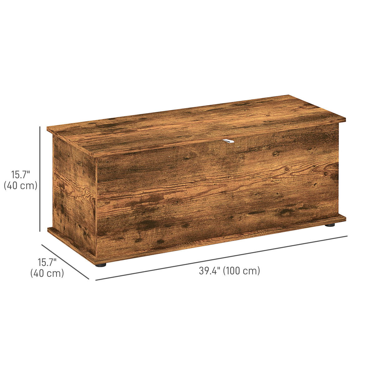 39.5" Storage Chest Bench with Flip-Top Lid, Rustic Brown