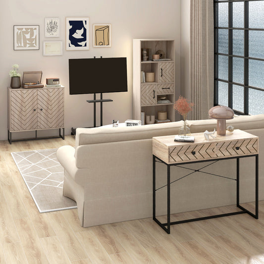 36" Industrial Console Table with 2 Storage Drawers