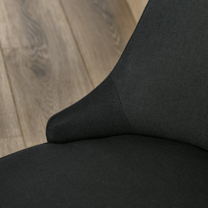 Modern Fabric Dining Chairs with Diamond Tufting - Black (Set of 2)