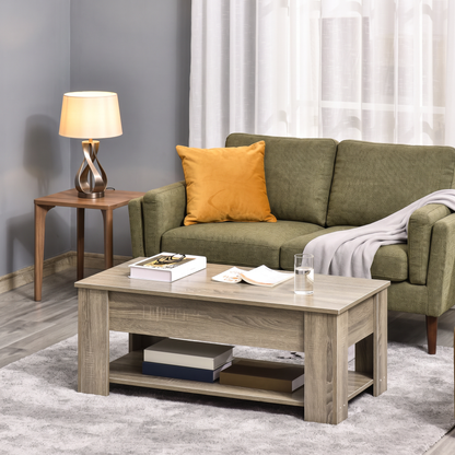 Lift-Top Coffee Table with Hidden Storage, Grey