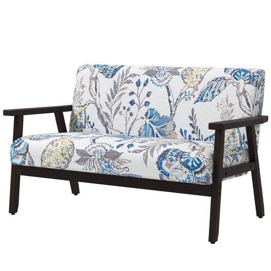 Compact Linen Loveseat Sofa, Multicolour