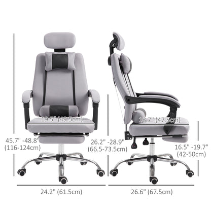 Ergonomic Executive High Back Office Chair with Mesh Fabric and Footrest, Gray