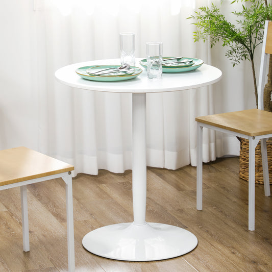 Modern Round Dining Table for 2 - White