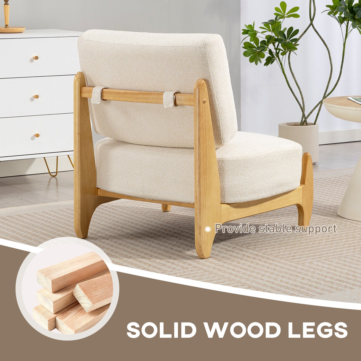 Modern Swivel Accent Chair with Tufted Back, Cream White