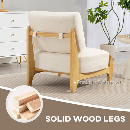 Modern Swivel Accent Chair with Tufted Back, Cream White
