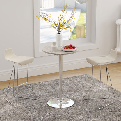 Adjustable Height Bar Table with PE Rattan Top - Gray