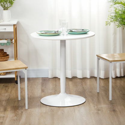 Modern Round Dining Table for 2 - White