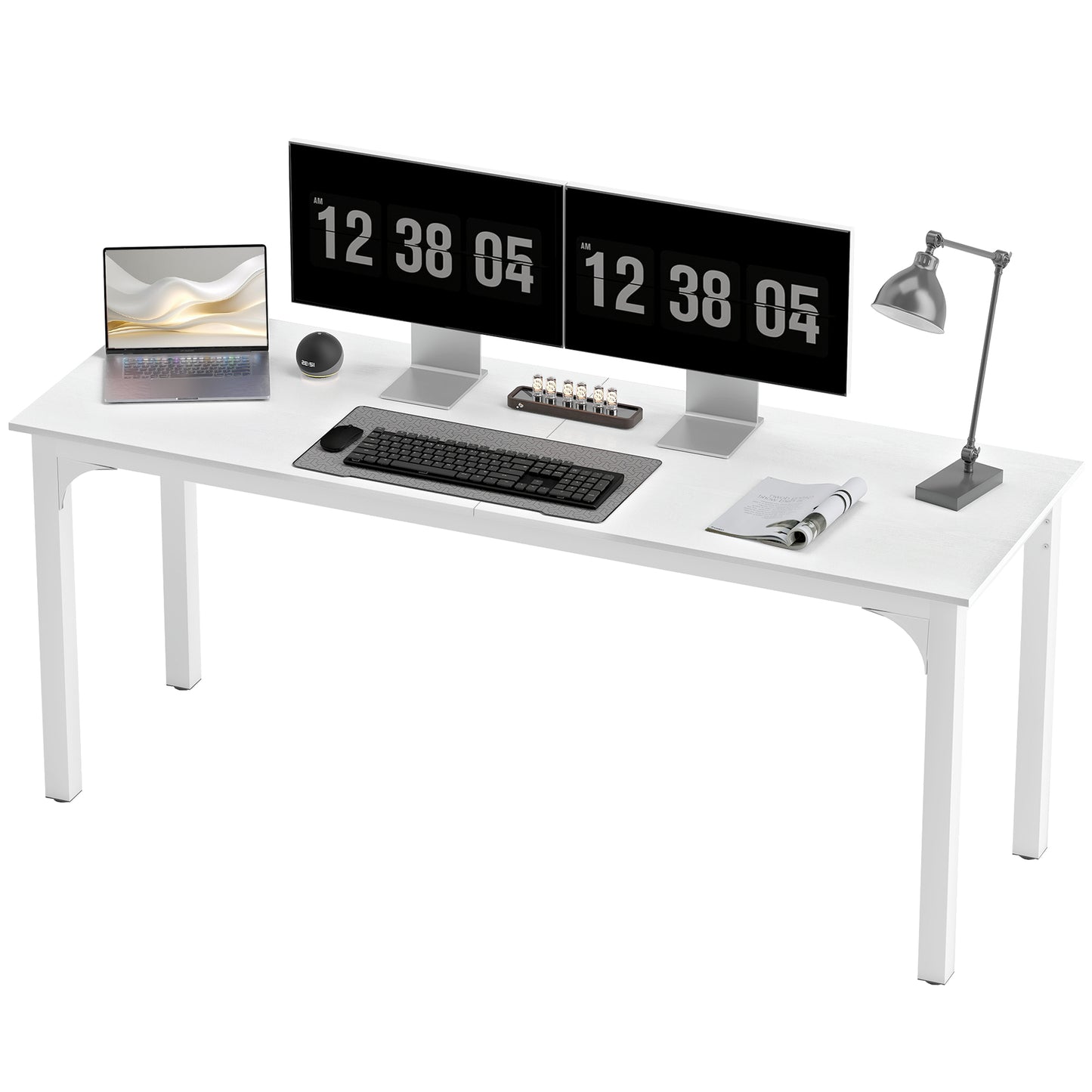 Homcom 71" Computer Desk, Desktop Desk With Metal Legs, White
