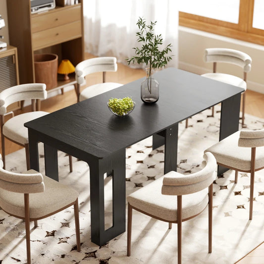 Extendable Dining Table for Small Spaces - Distressed Black