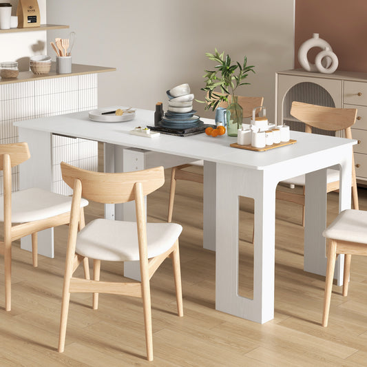 Extendable Dining Table for Small Spaces - White