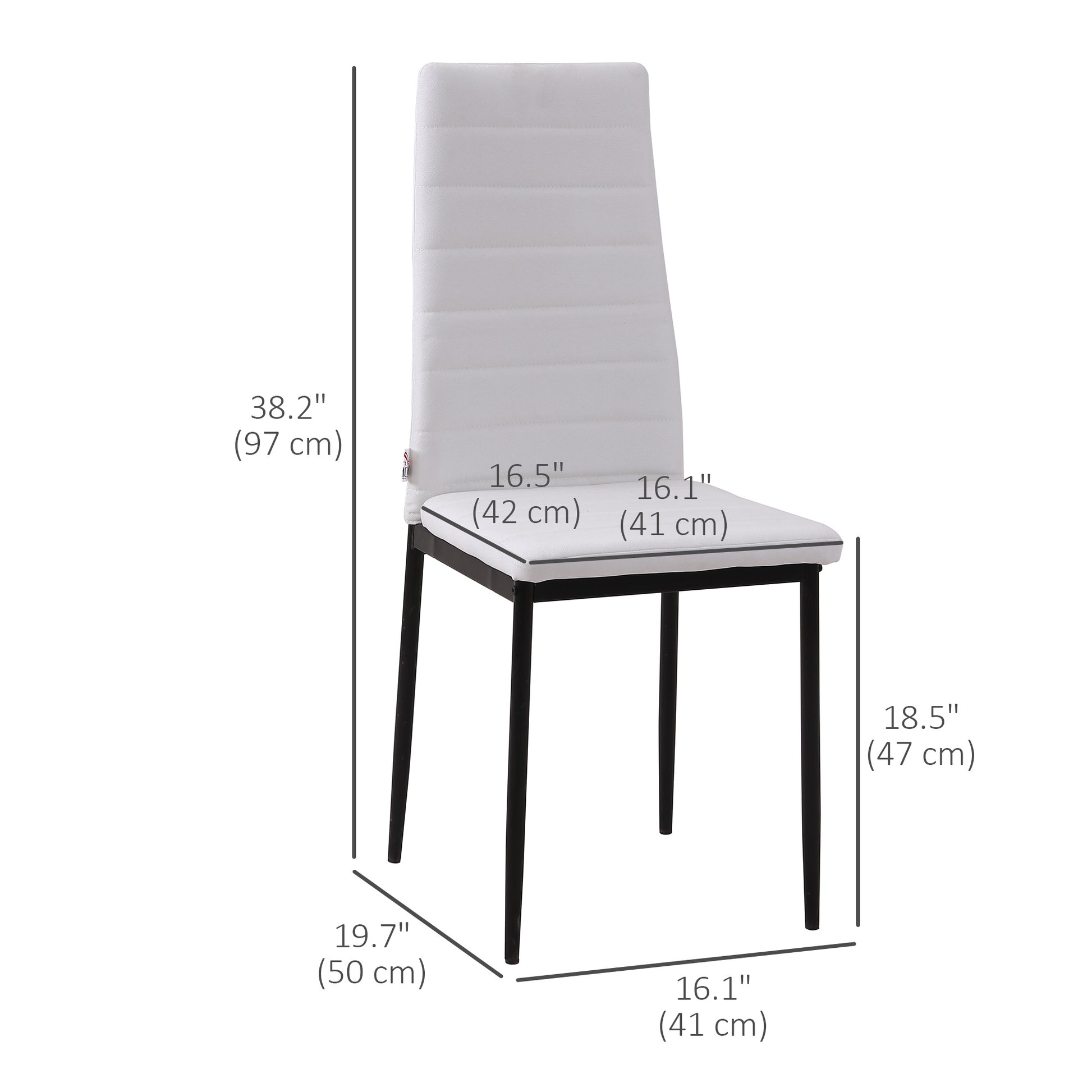 Modern Bar Stools with Backrest, White (Set of 2)