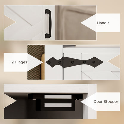 Side Tables with Charging Outlets, White (Set of 2)