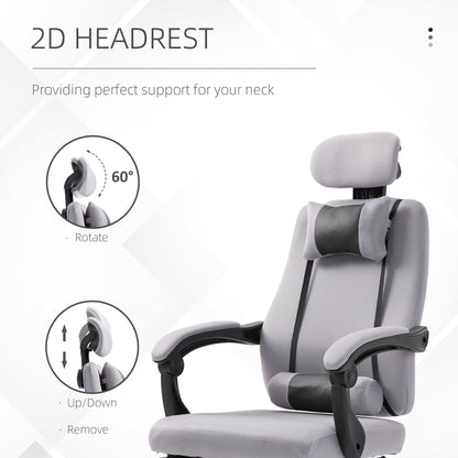 Ergonomic Executive High Back Office Chair with Mesh Fabric and Footrest, Gray