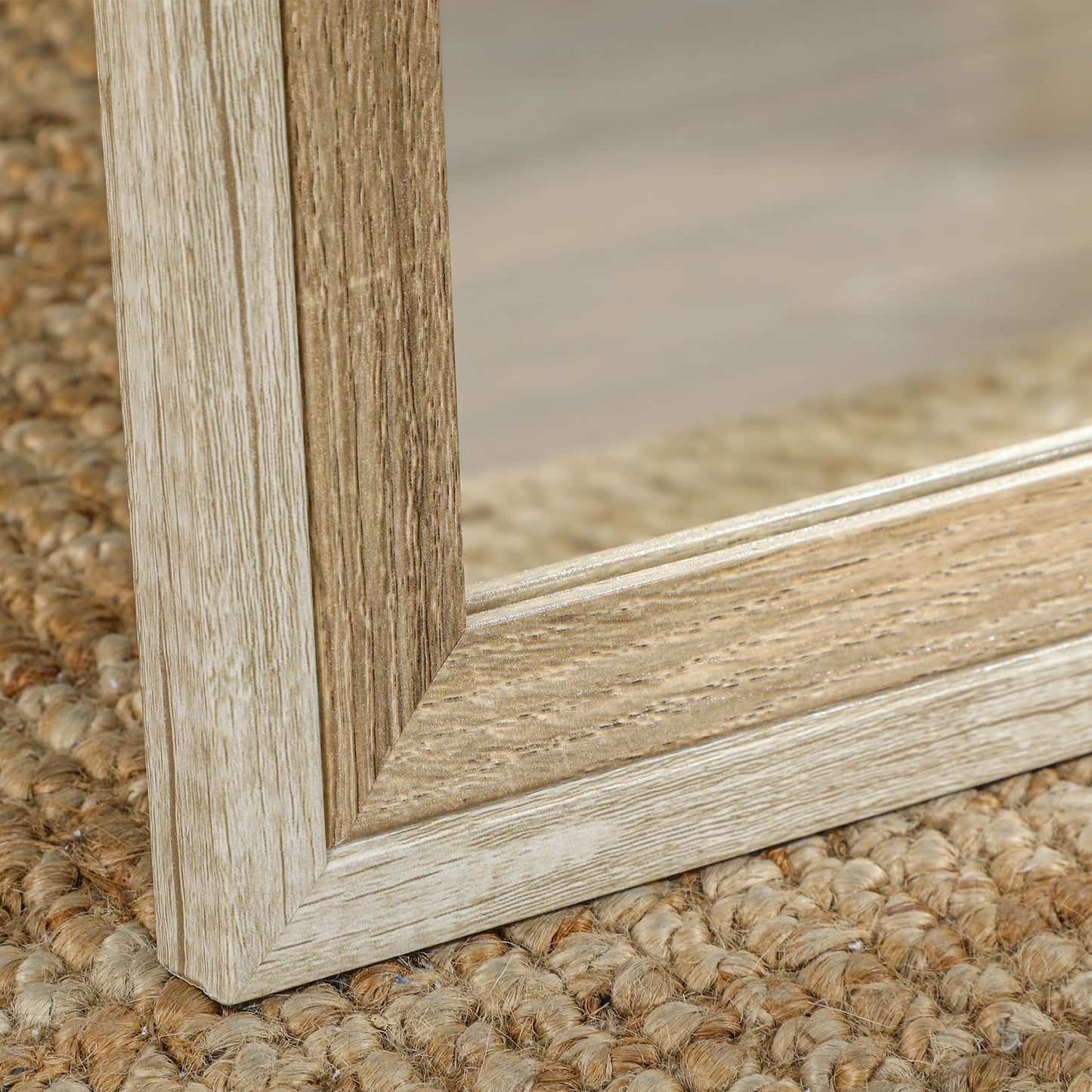 Full Length Floor Mirror with Dark Wood Grain Frame, 64" x 21", Multi-Position Design