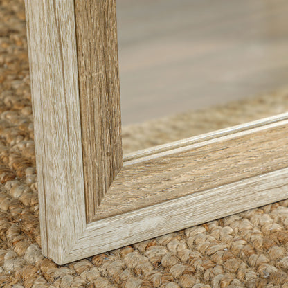 Full Length Floor Mirror with Dark Wood Grain Frame, 64" x 21", Multi-Position Design