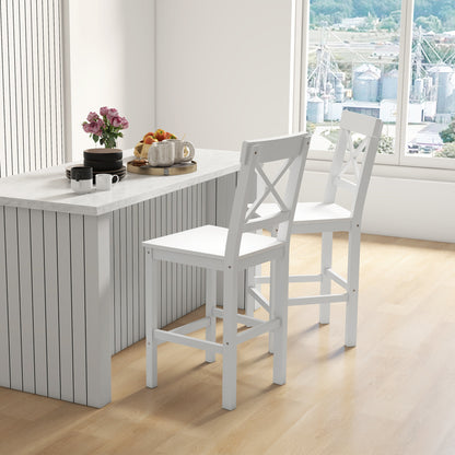 Modern Dining Chairs with Curved Back and Metal Legs, White (Set of 2)